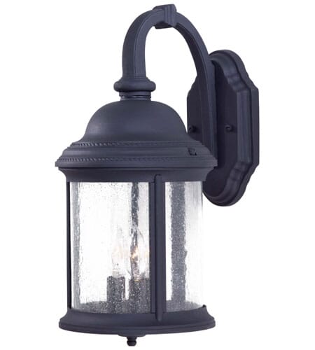 The Great Outdoors Hancock 3-Light 18" Outdoor Wall Light in Black