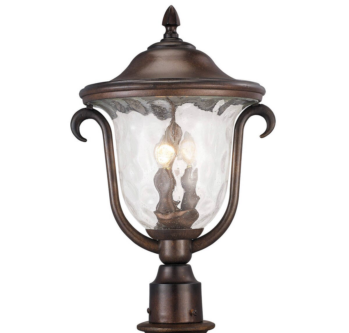 Kalco Santa Barbara Outdoor 3-Light Post Mount Lantern in Burnished Bronze