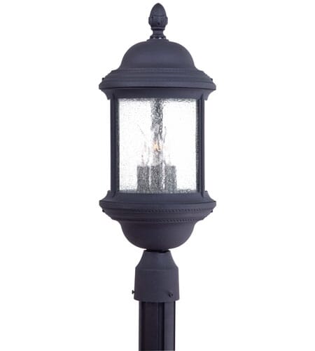 The Great Outdoors Hancock 3-Light 22" Outdoor Post Light in Black