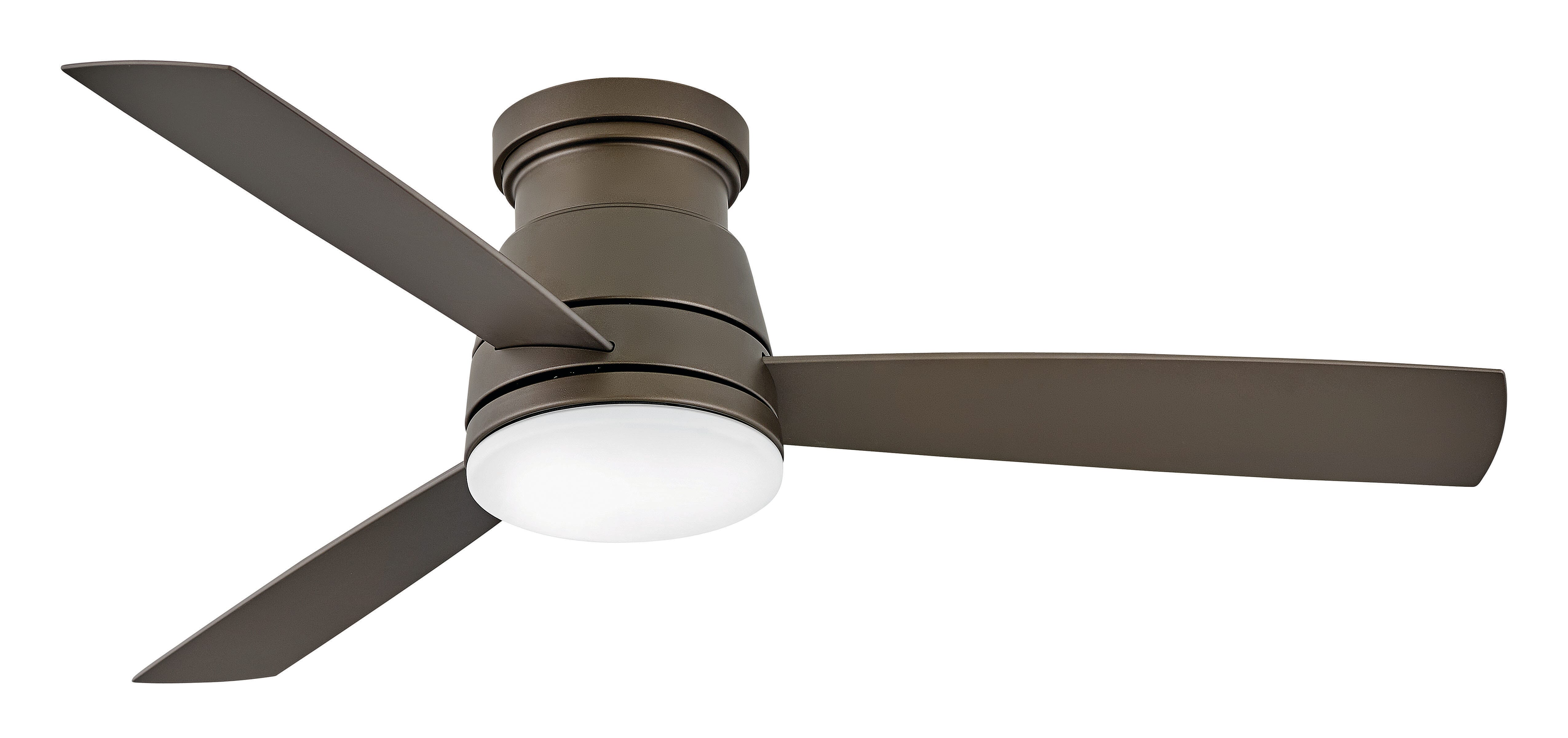 Hinkley Trey LED 52" Indoor/Outdoor Flush Mount Ceiling Fan in Metallic Matte Bronze