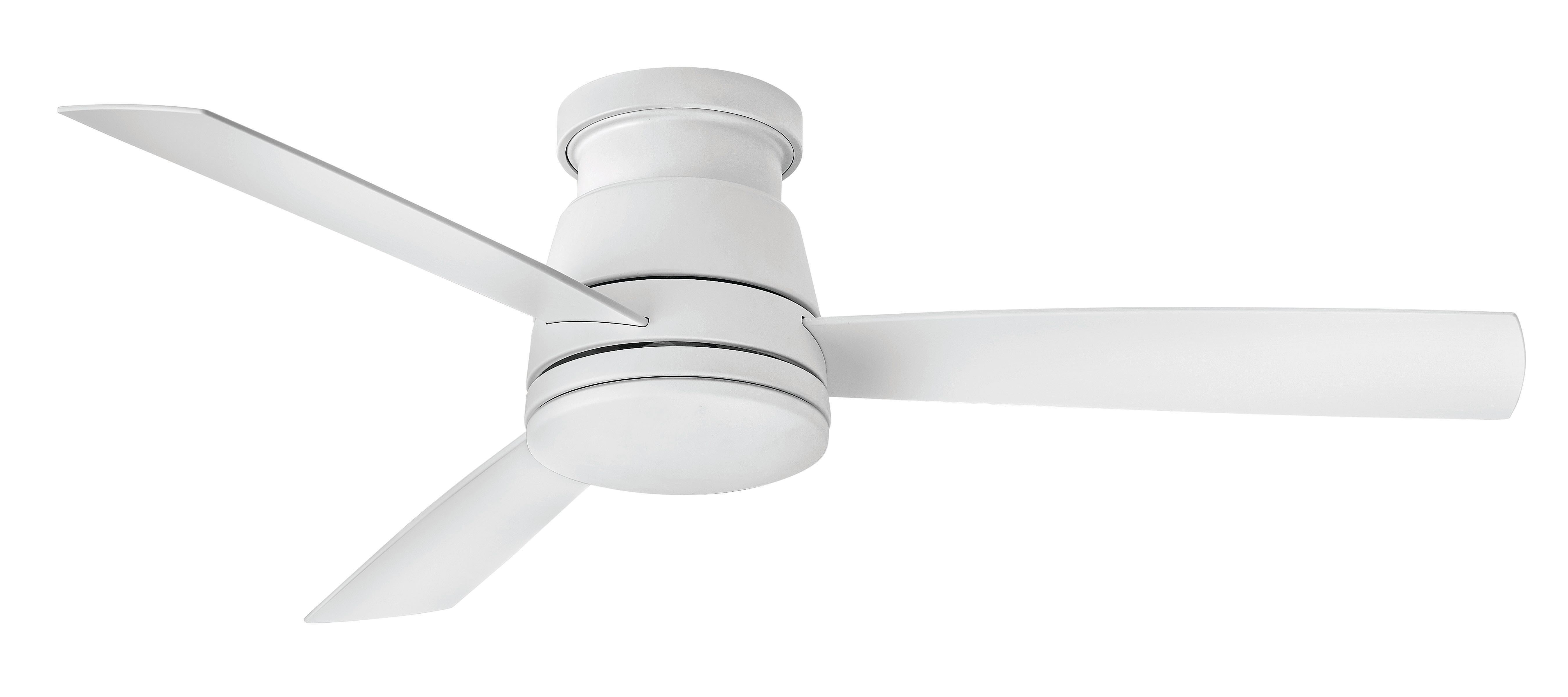 Hinkley Trey LED 52" Indoor/Outdoor Flush Mount Ceiling Fan in Matte White