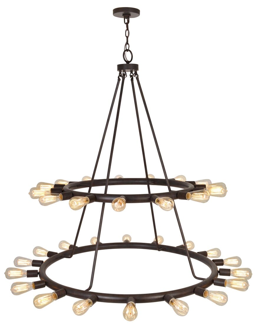 Crystorama Dakota 33-Light 48" Rustic Chandelier in Charcoal Bronze