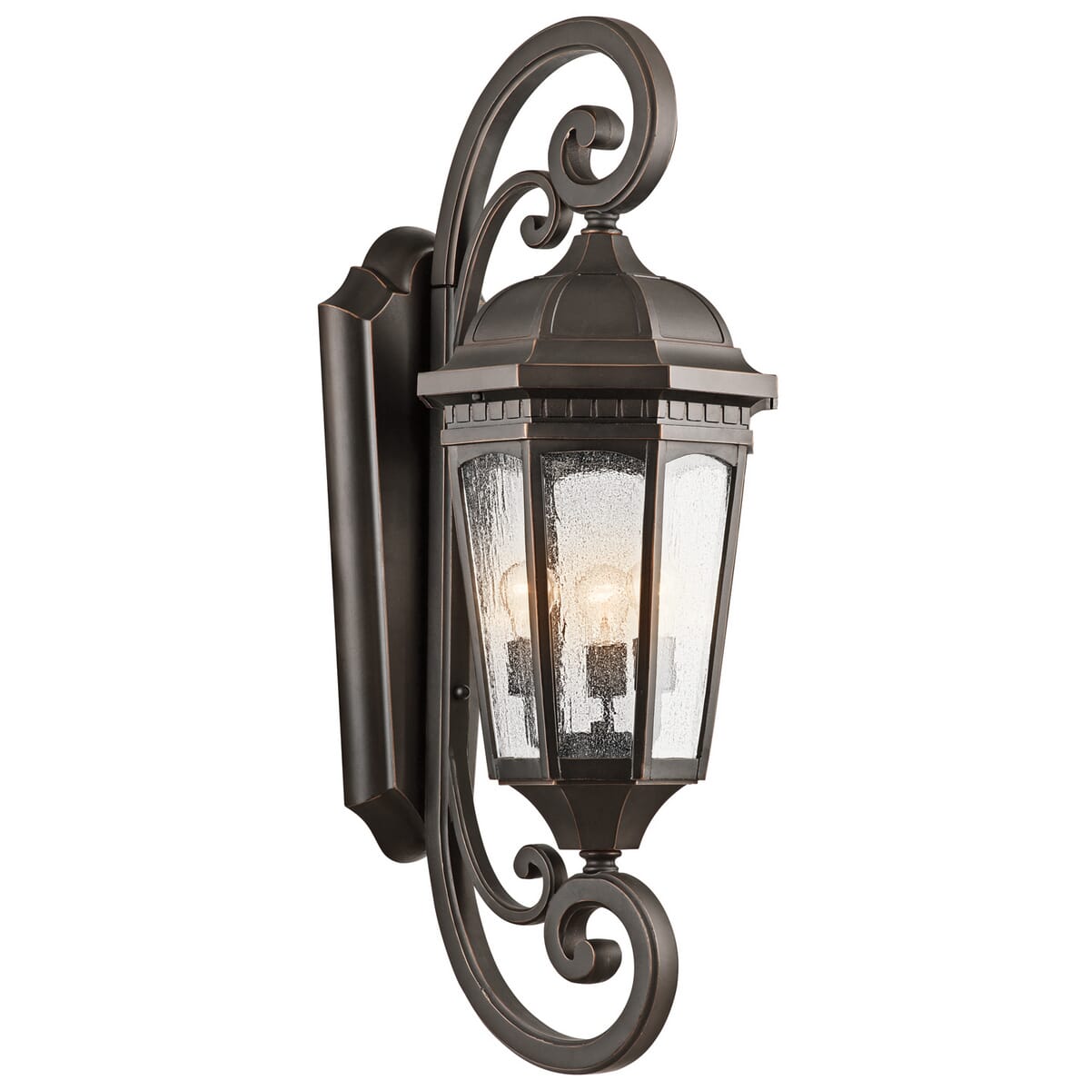 Kichler Courtyard 3-Light XLarge Outdoor Wall Lantern in Bronze