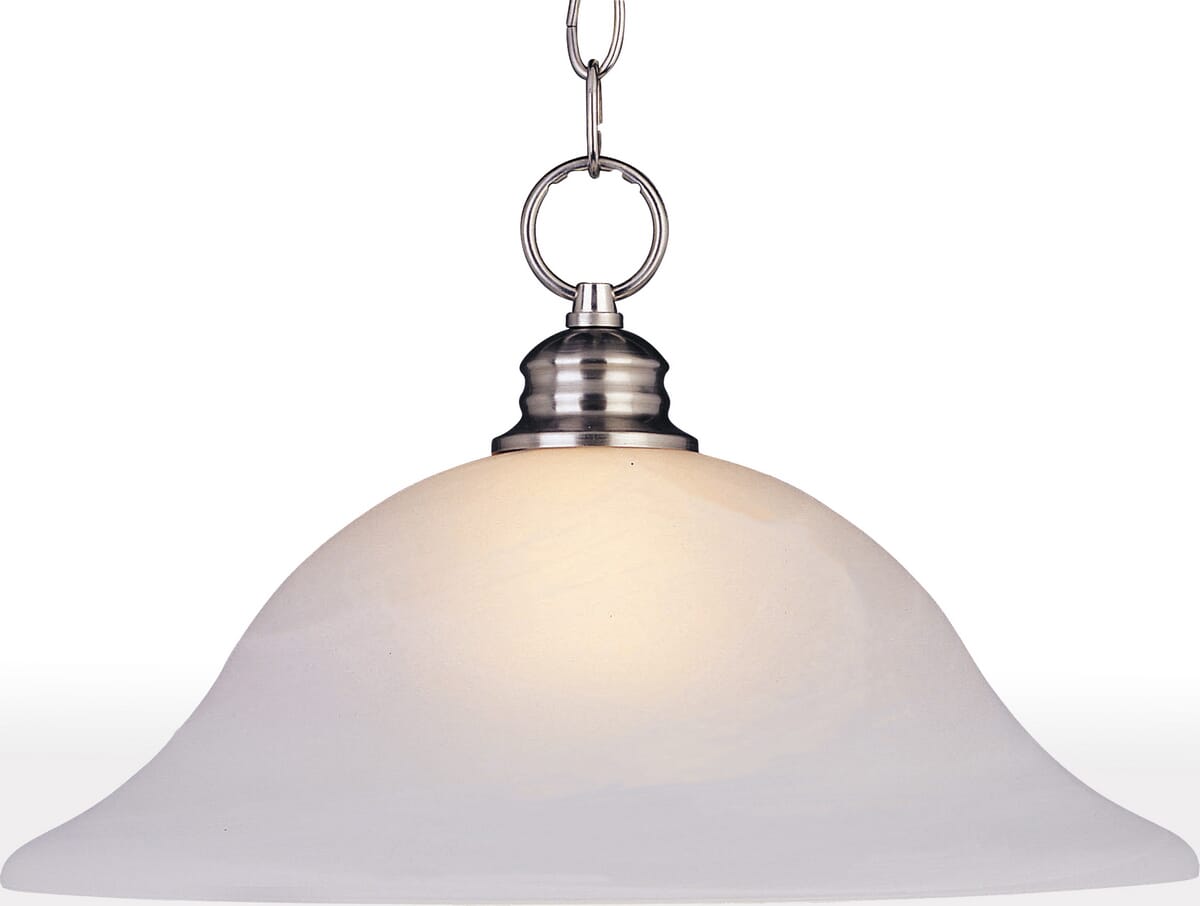 Maxim Lighting Essentials Frosted Glass Pendant in Satin Nickel