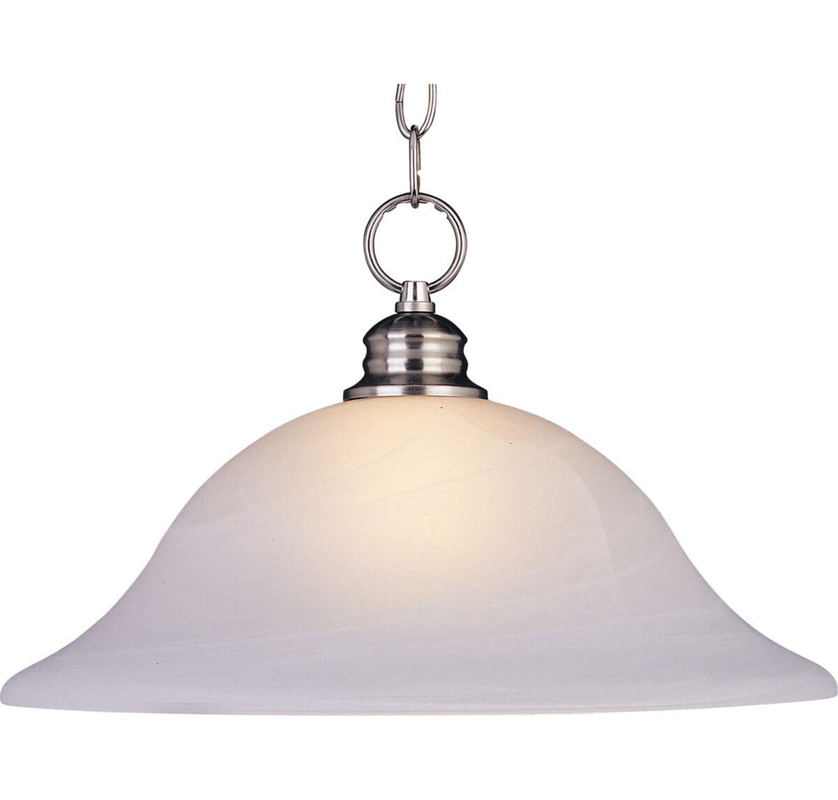 Maxim Lighting Essentials Marble Glass Pendant in Satin Nickel