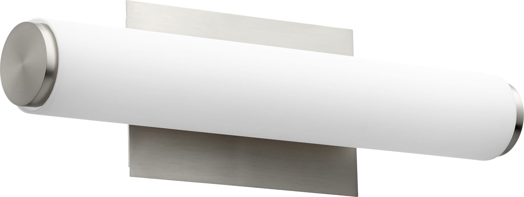 Quorum Transitional 5" Bathroom Vanity Light in Satin Nickel with Matte White Acrylic