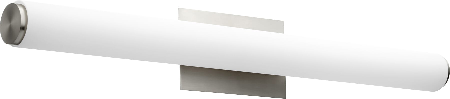 Quorum Transitional 2-Light 5" Bathroom Vanity Light in Satin Nickel with Matte White Acrylic