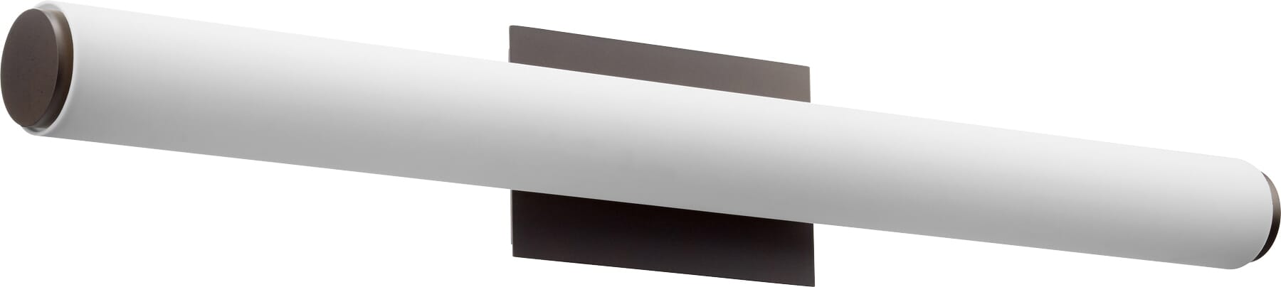 Quorum Transitional 2-Light 5" Bathroom Vanity Light in Oiled Bronze with Matte White Acrylic