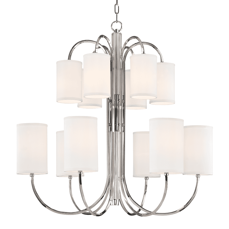 Hudson Valley Junius 12-Light Chandelier in Polished Nickel