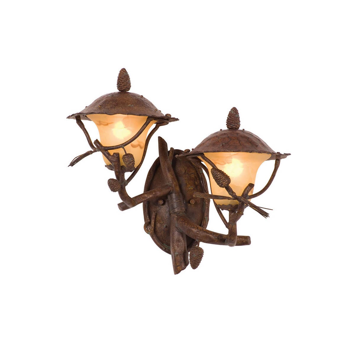 Kalco Ponderosa Outdoor 2-Light Left Wall Bracket in Ponderosa