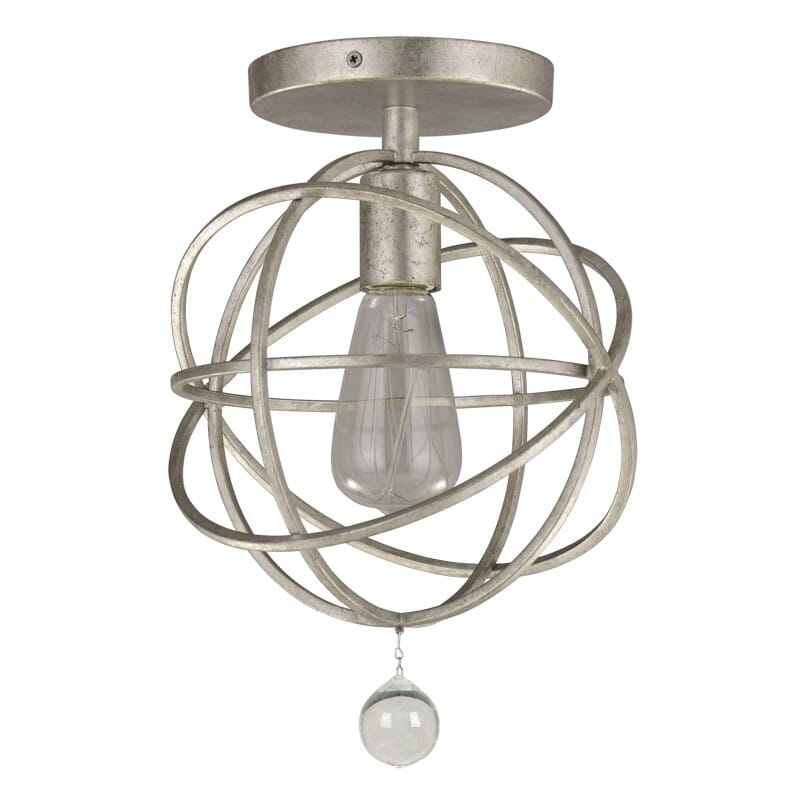 Crystorama Solaris 9" Ceiling Light in Olde Silver