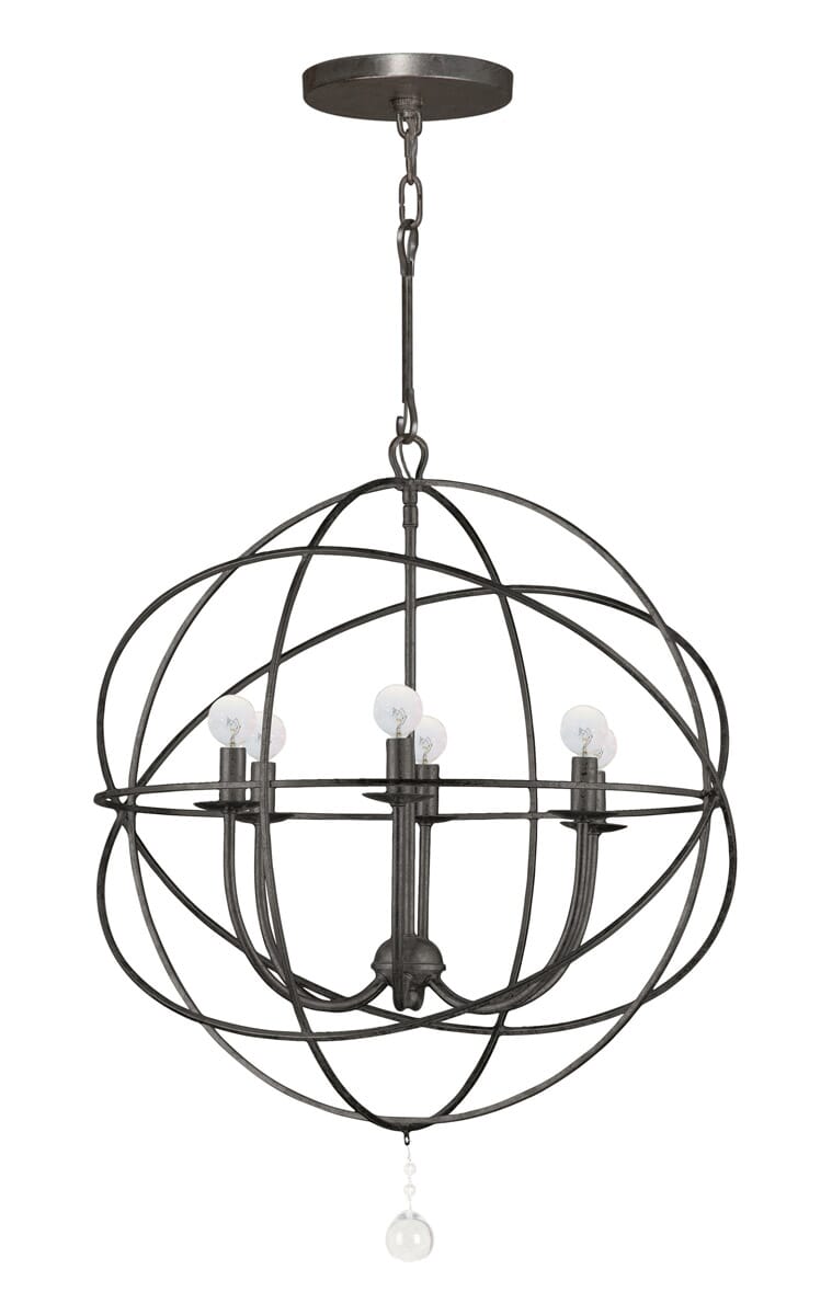 Crystorama Solaris 6-Light Industrial Chandelier in English Bronze