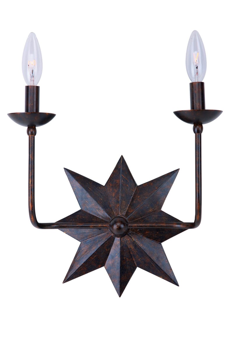 Crystorama Astro 2-Light 16" Wall Sconce in English Bronze