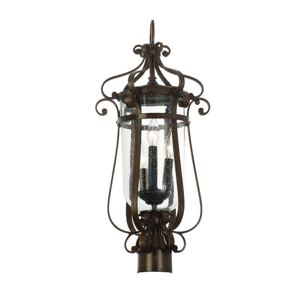 Kalco Hartford Outdoor 3-Light Med. Pier/Post Mount in Burnished Bronze