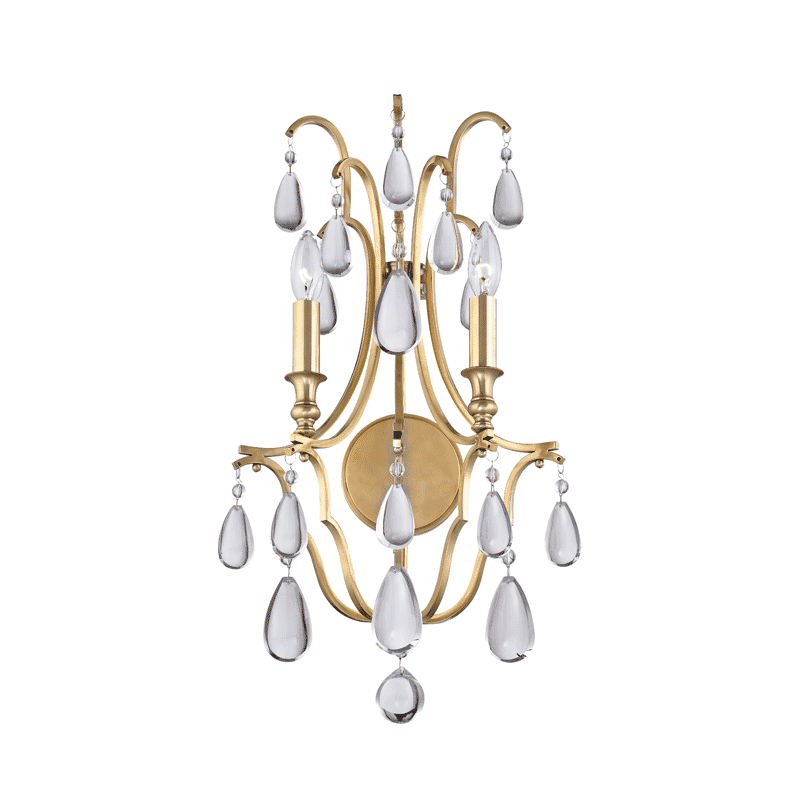 Hudson Valley Crawford 2-Light 24" Wall Sconce in Aged Brass