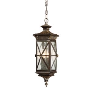 The Great Outdoors Rue Vieille 4-Light 22" Outdoor Hanging Light in Forged Bronze