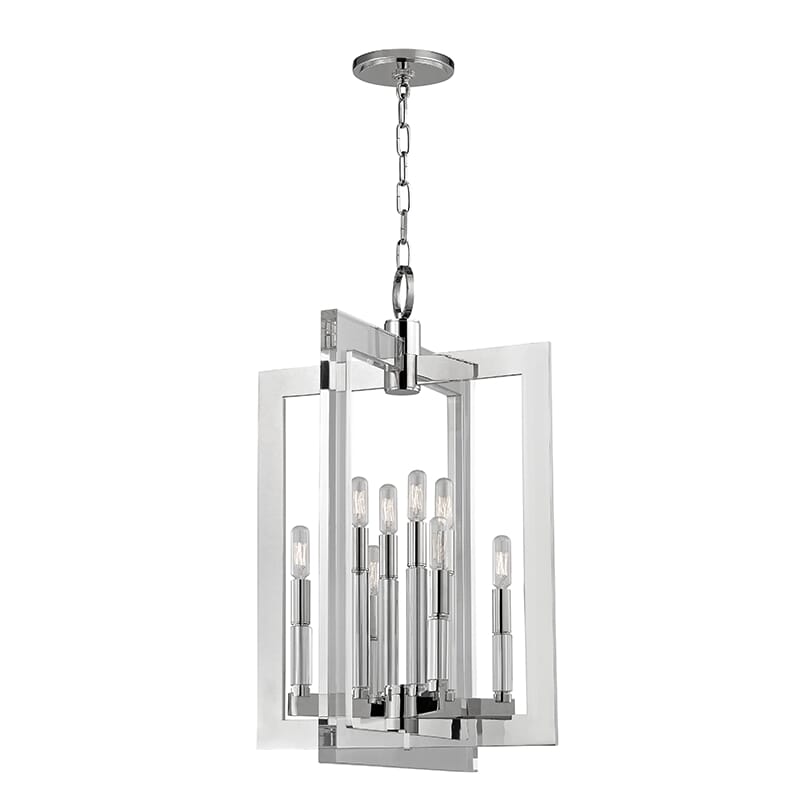 Hudson Valley Wellington 8-Light 27" Pendant Light in Polished Nickel