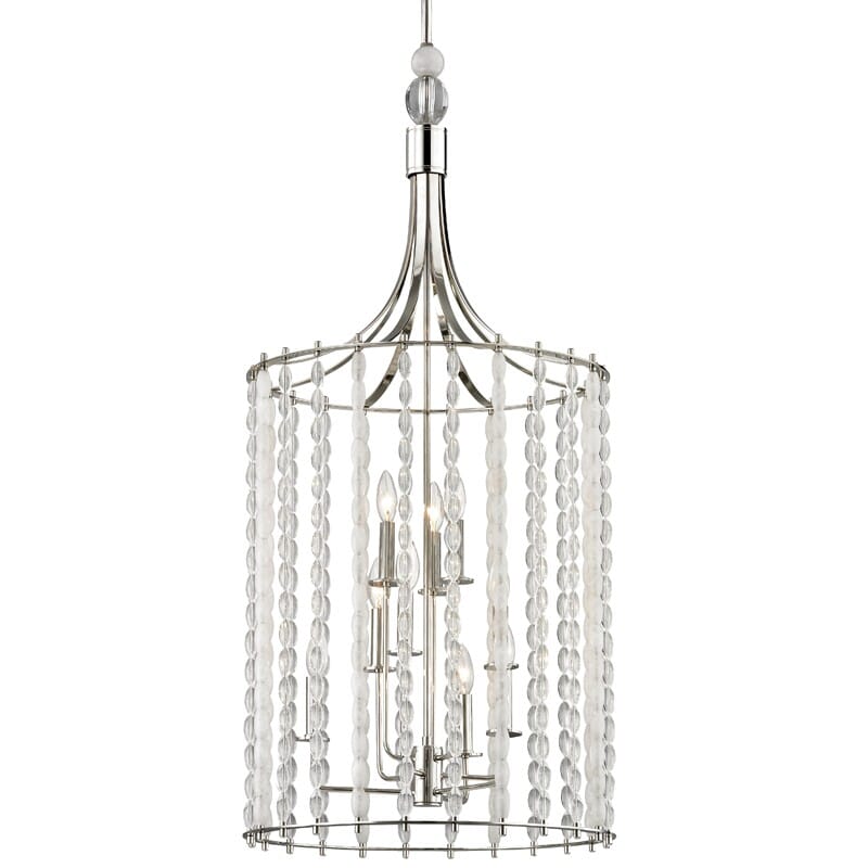 Hudson Valley Whitestone 9-Light 46" Pendant Light in Polished Nickel