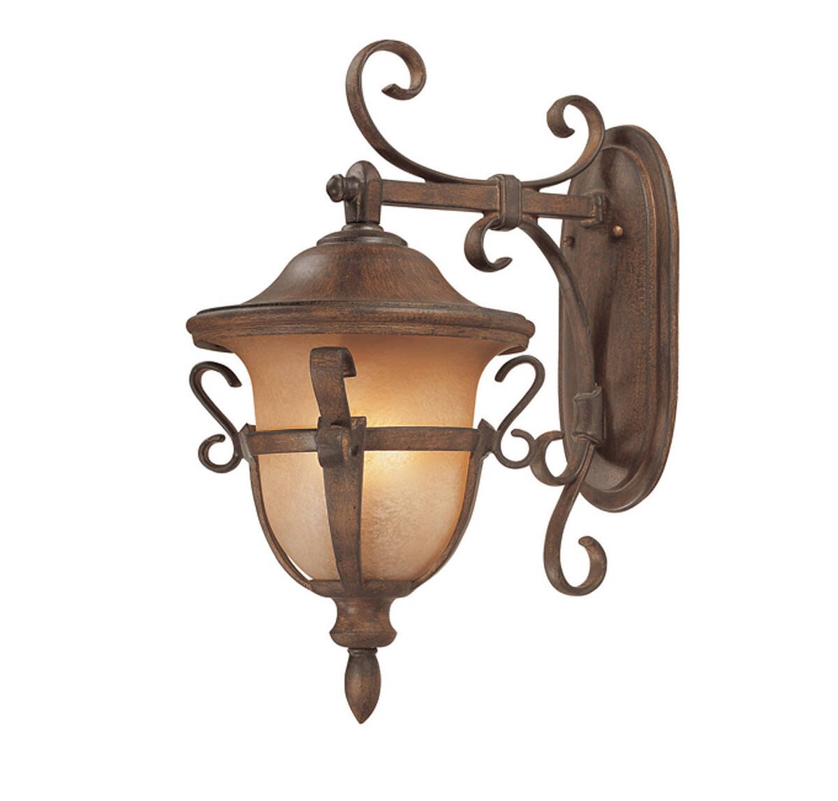 Kalco Tudor Outdoor 3-Light Medium Wall Bracket in Walnut