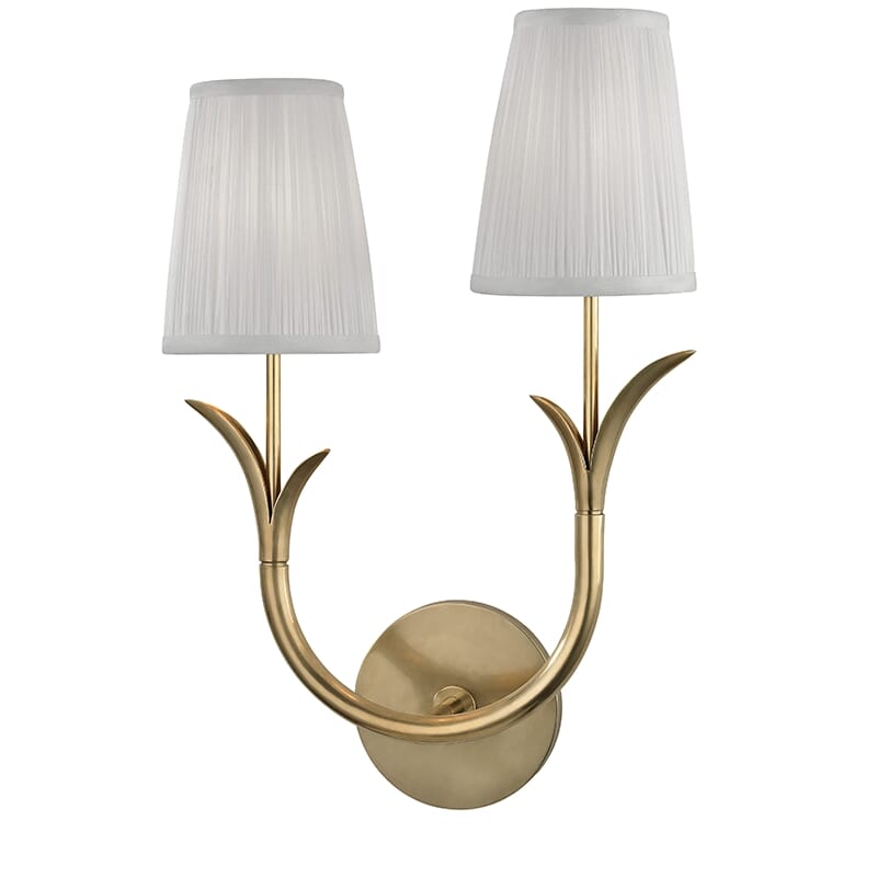 Hudson Valley Deering 2-Light 18" Wall Sconce in Aged Brass