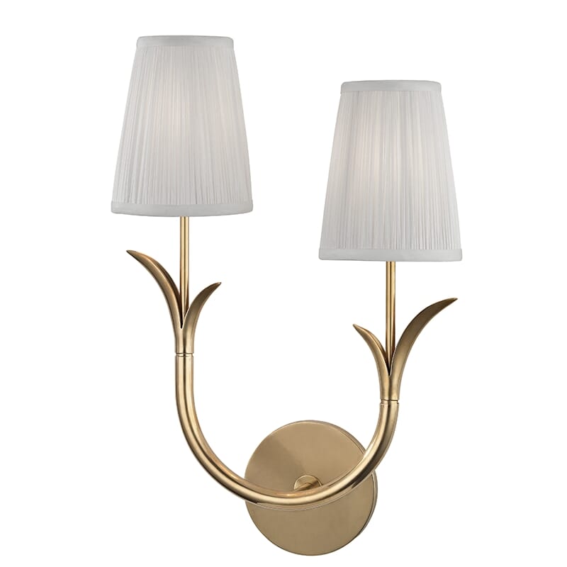 Hudson Valley Deering 2-Light 18" Wall Sconce in Aged Brass