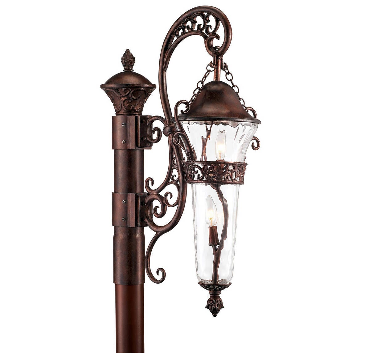 Kalco Anastasia Outdoor 2-Light Large Post Mount in Burnished Bronze