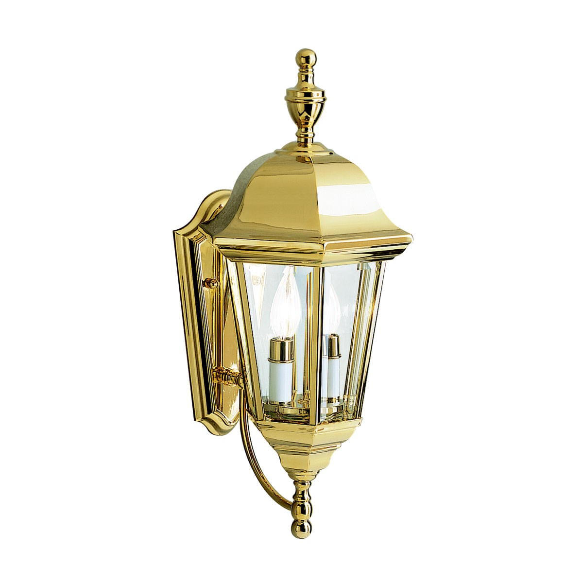 Kichler Grove Mill 2-Light Outdoor Wall Lantern in Polished Brass