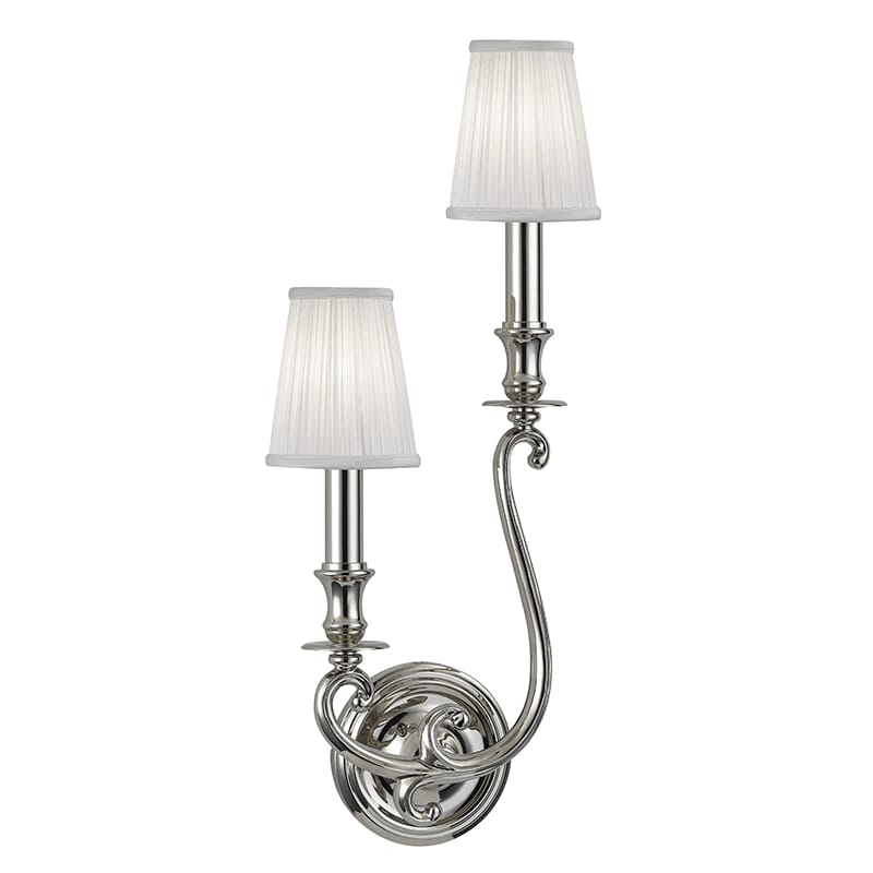 Hudson Valley Meade 2-Light 22" Wall Sconce in Polished Nickel