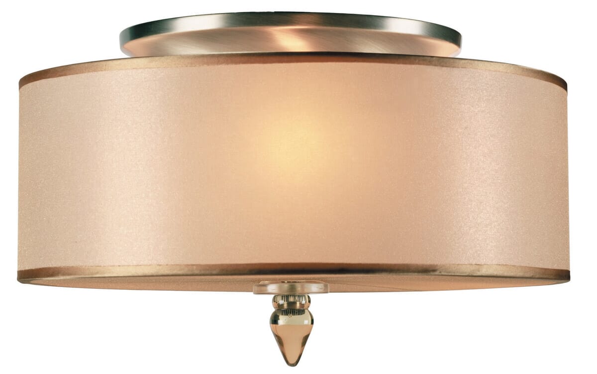 Crystorama Luxo 3-Light 14" Ceiling Light in Antique Brass