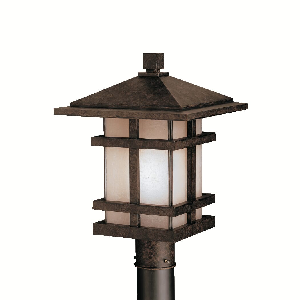 Kichler Cross Creek Outdoor Post Lantern in Aged Bronze