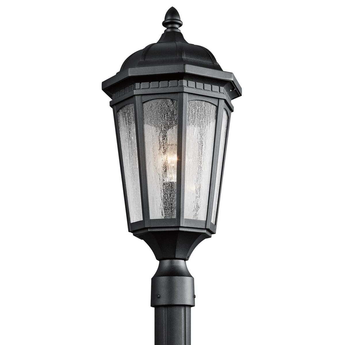 Kichler Courtyard Post Lantern in Textured Black