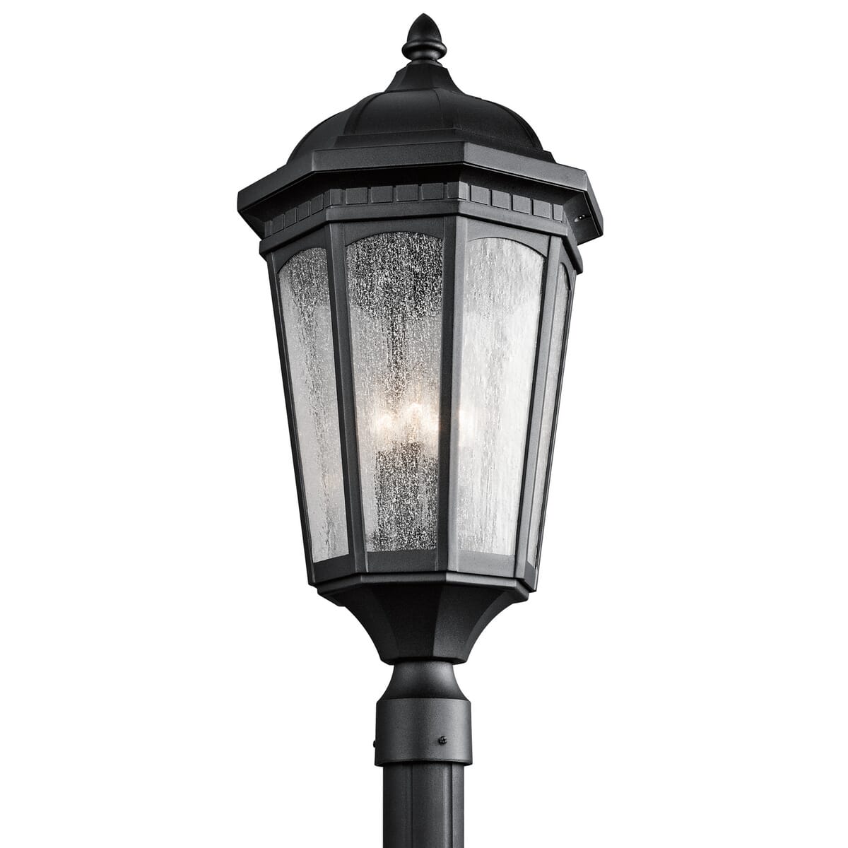 Kichler Courtyard 3-Light Post Lantern in Textured Black