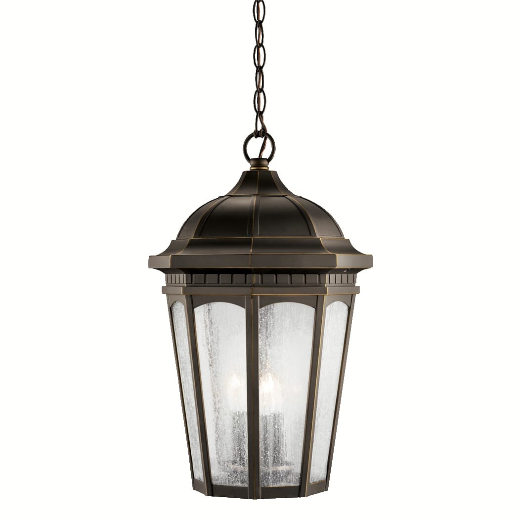 Kichler Courtyard 3-Light Outdoor Pendant in Rubbed Bronze