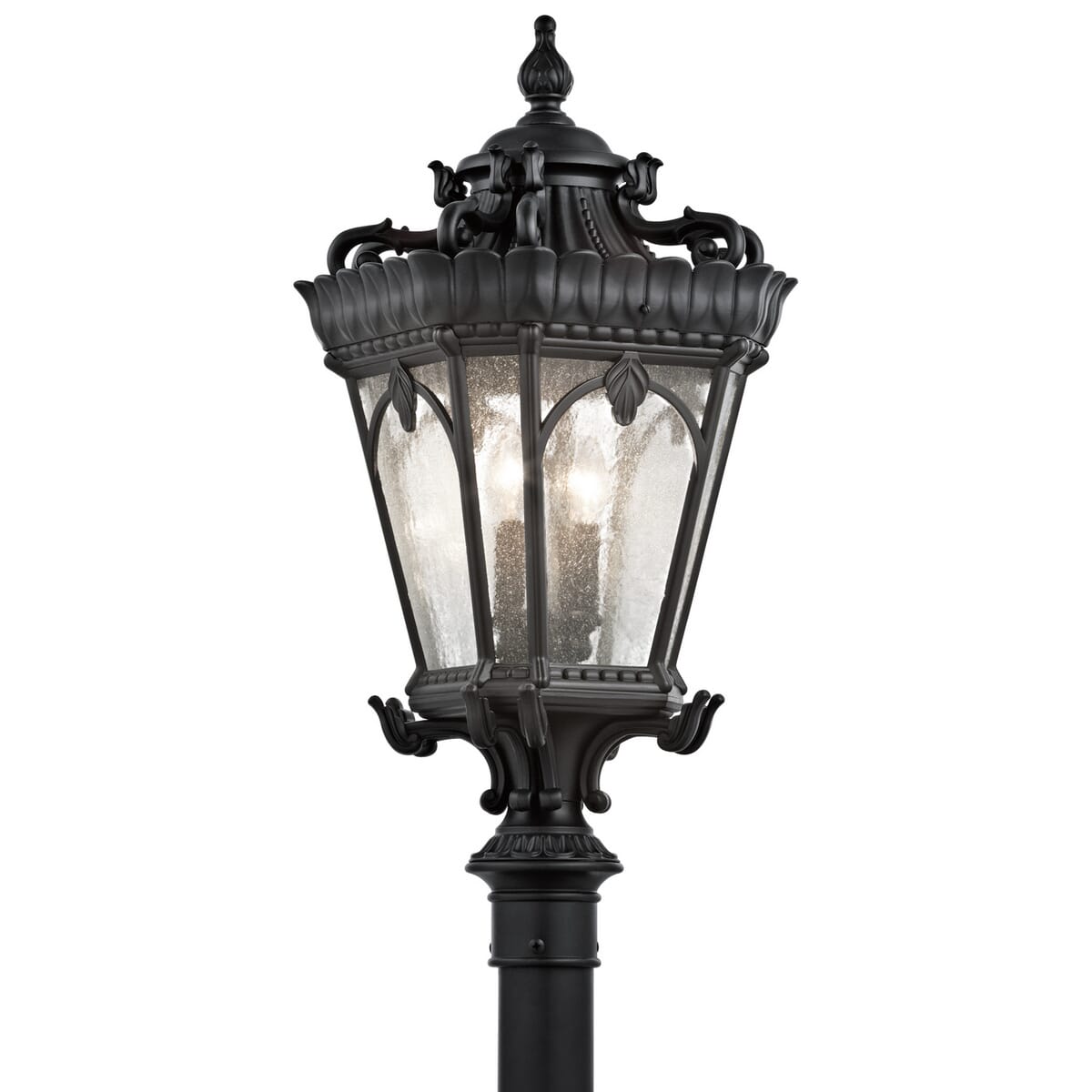 Kichler Tournai 4-Light 30" Outdoor Post Lantern in Textured Black