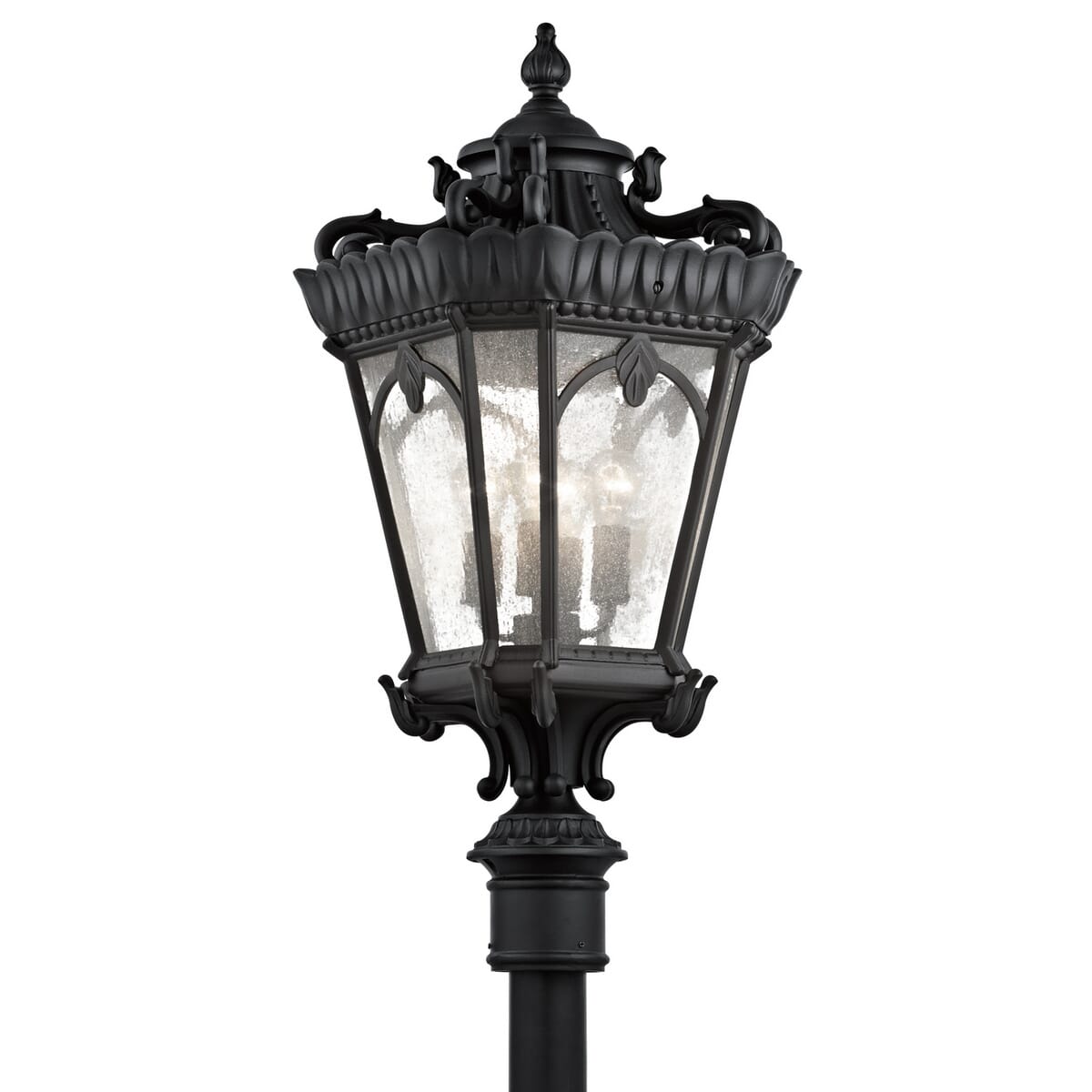 Kichler Tournai 4-Light 37.5" Outdoor Post Lantern in Textured Black