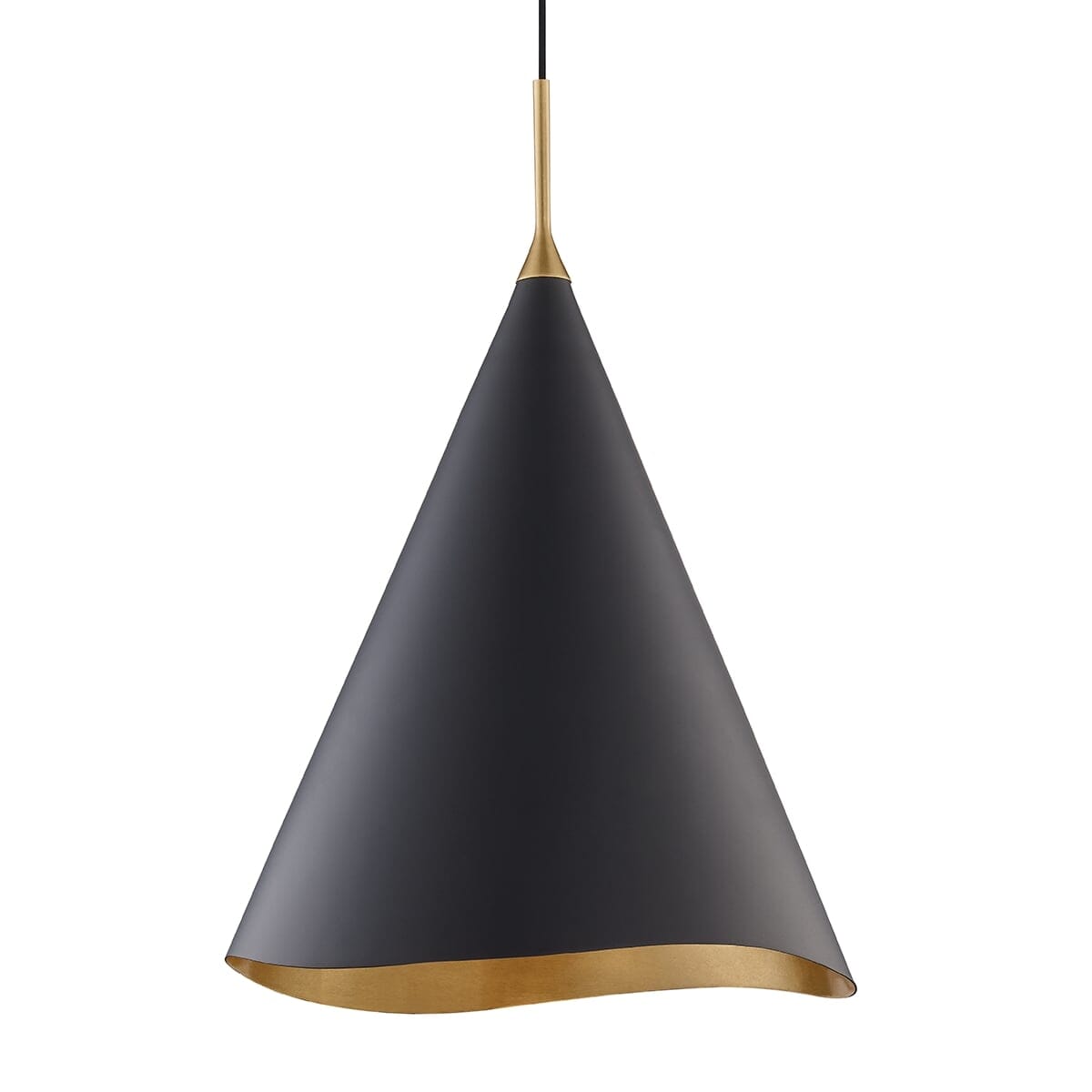 Hudson Valley Martini Pendant Light in Gold Leaf and Black