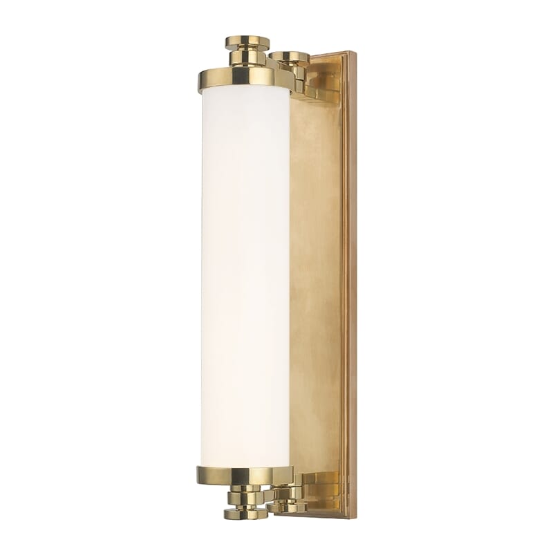 Hudson Valley Sheridan 3" Bathroom Vanity Light in Aged Brass