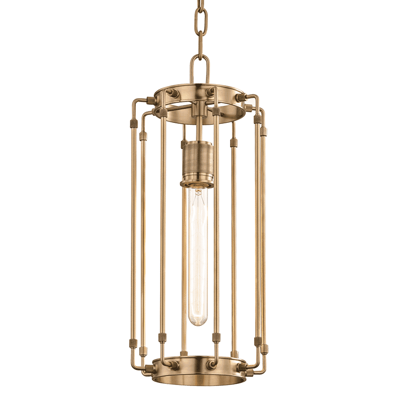 Hudson Valley Hyde Park 20" Pendant Light in Aged Brass