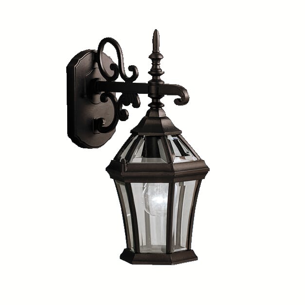 Kichler Townhouse 1-Light 15.25" Outdoor Medium Wall in Black Finish