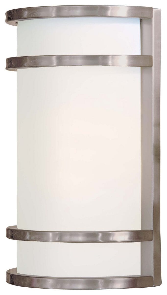 The Great Outdoors Bay View 2-Light 12" Outdoor Wall Light in Brushed Stainless Steel