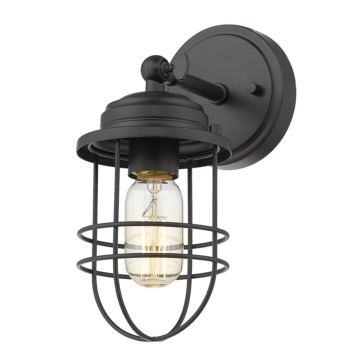 Golden Seaport 11" Wall Sconce in Black