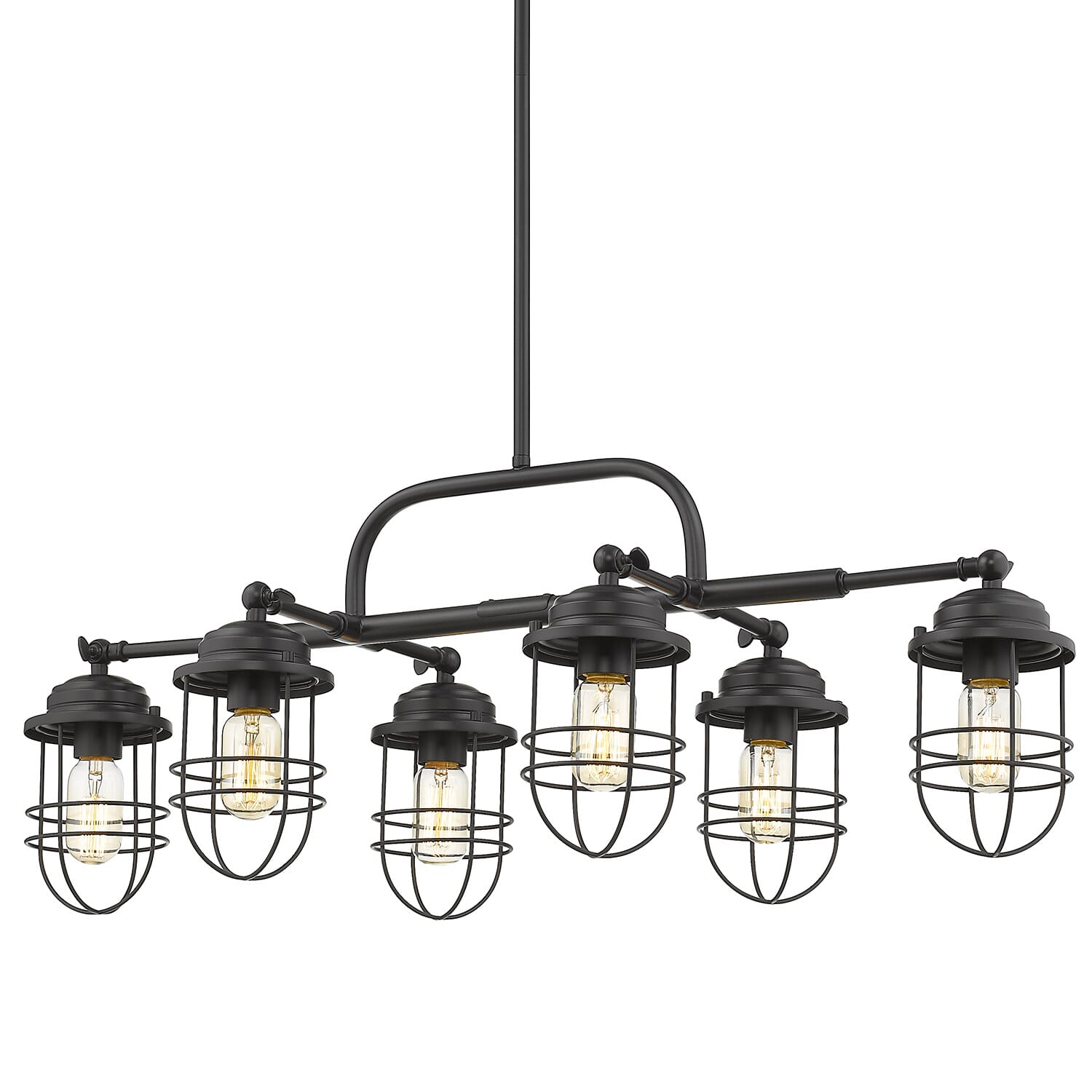 Golden Seaport 6-Light 13" Pendant Light in Black