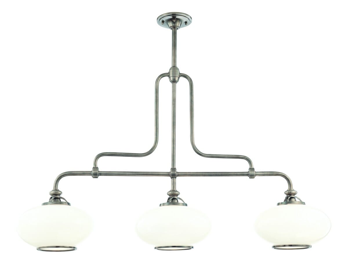 Hudson Valley Canton 3-Light 12" Kitchen Island Light in Old Nickel