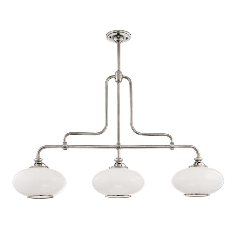 Hudson Valley Canton 3-Light 12" Kitchen Island Light in Polished Nickel