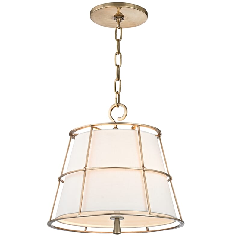 Hudson Valley Savona 2-Light 15" Pendant Light in Aged Brass