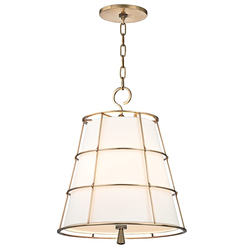 Hudson Valley Savona 3-Light 22" Pendant Light in Aged Brass