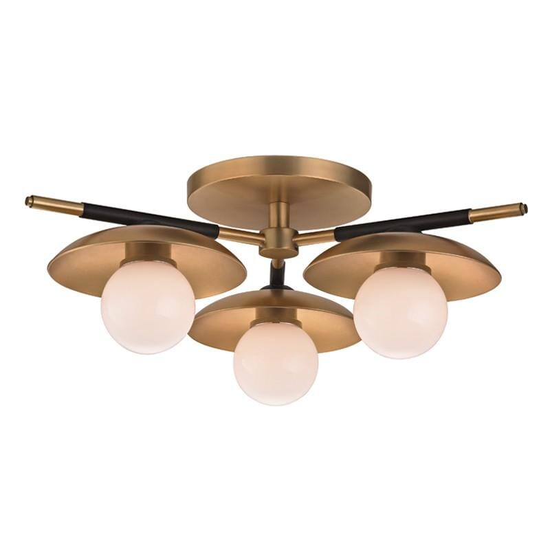 Hudson Valley Julien 3-Light Ceiling Light in Aged Brass