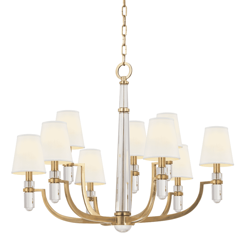 Hudson Valley Dayton 9-Light Chandelier in Aged Brass