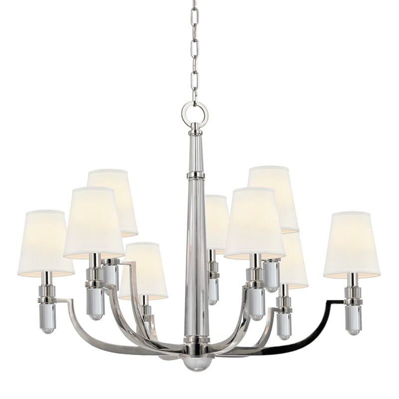 Hudson Valley Dayton 9-Light Chandelier in Polished Nickel