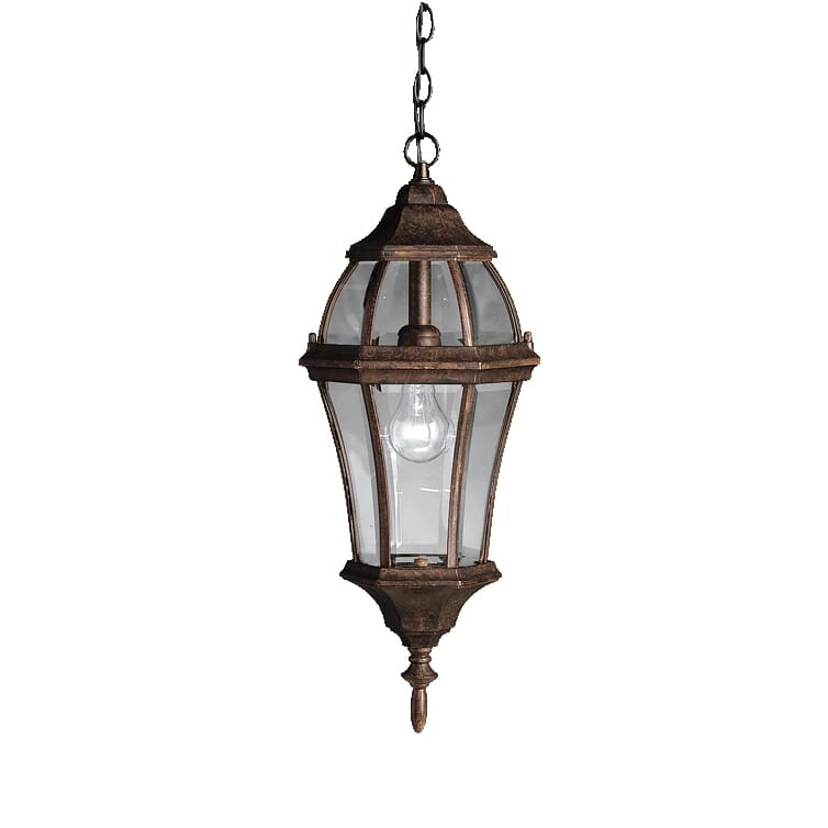 Kichler Townhouse 1-Light 9.25" Outdoor Hanging Pendant in Tannery Bronze